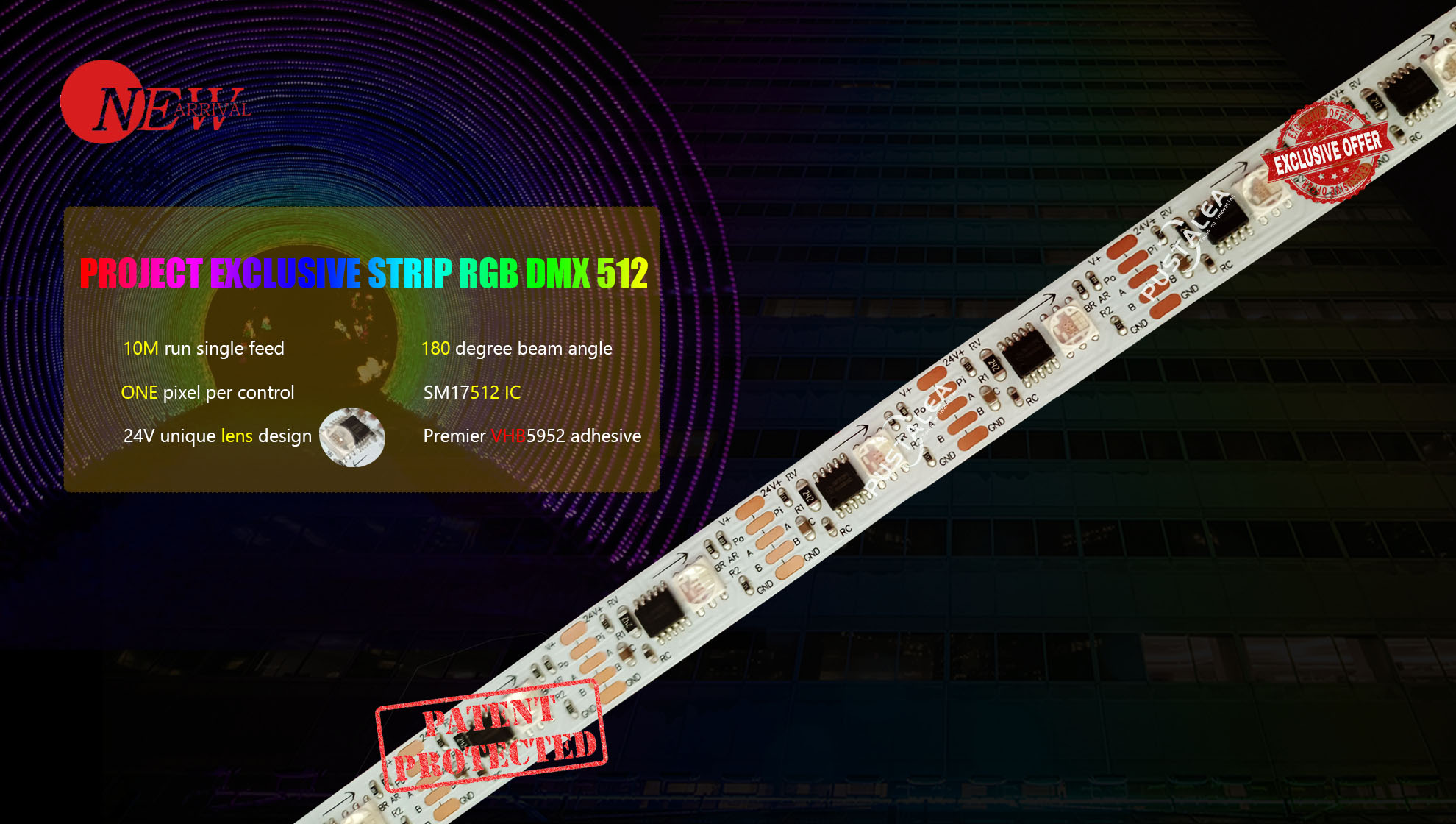 DMX512 24V 10M free voltage drop